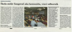 Hospodárske noviny – 13. 6. 2016: Škola môže fungovať ako komunita, vraví odborník