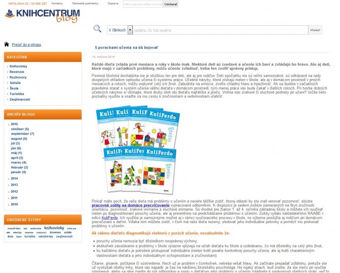 www.knihcentrum.sk – 19. 10. 2015: S poruchami učenia sa dá bojovať