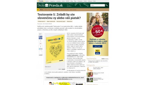 pravda.sk – 30. 10. 2015: Testovanie 5: Zvládli by ste slovenčinu vy alebo váš piatak?