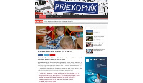 priekopnik.sk – 5. 11. 2015: Celoslovenské stretnutie riaditeľov škôl už čoskoro