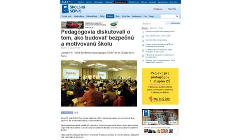 skolskyservis.sk – 10. 6. 2016: Pedagógovia diskutovali o tom, ako budovať bezpečnú a motivovanú školu 