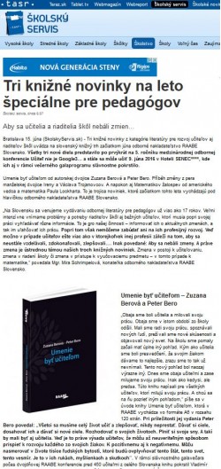 skolskyservis.sk – 15. 6. 2016: Aby sa učitelia a riaditelia škôl nebáli zmien…