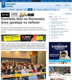 skolskyservis.sk – 24. 11. 2016: Riaditelia škôl na Slovensku dnes upratujú vo veľkom