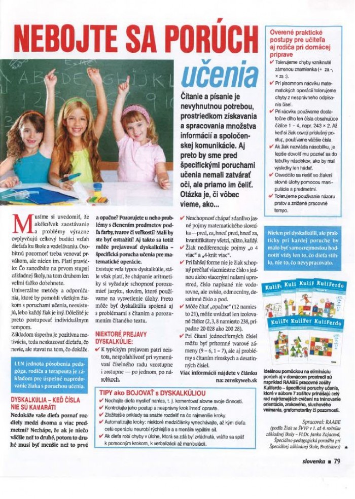 Slovenka 17/2016 – 2. 5. 2016: Nebojte sa porúch učenia 