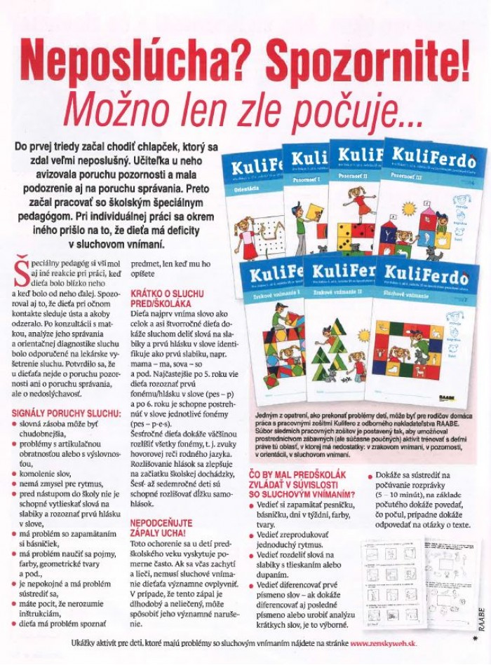 Slovenka – 20/2016: Neposlúcha? Spozornite! Možno len zle počuje... 