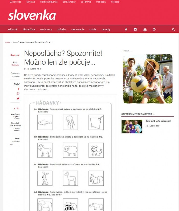zenskyweb.sk – 25. 5. 2016: Neposlúcha? Spozornite! Možno len zle počuje...