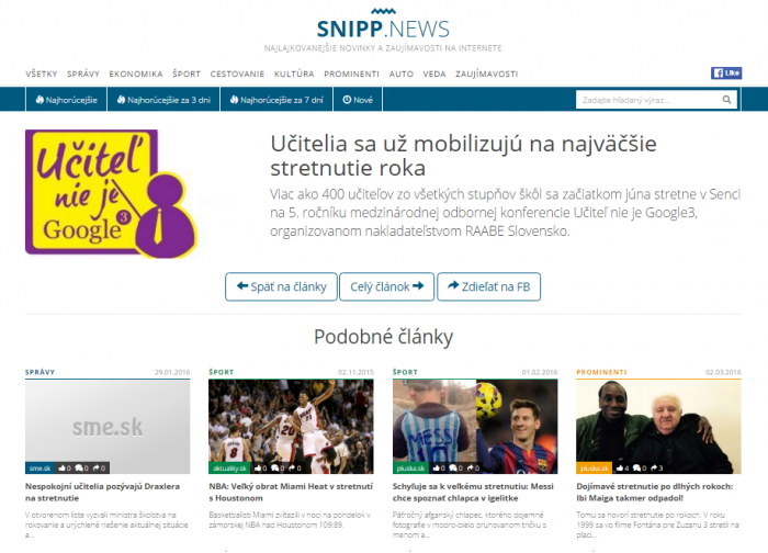 snipp.news.sk – 12. 5. 2016: Učitelia sa už mobilizujú na najväčšie stretnutie roka 