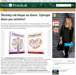 pravda.sk – 25. 8. 2016: SÚŤAŽ - Školský rok klope na dvere. Vyhrajte diáre pre učiteľov! 
