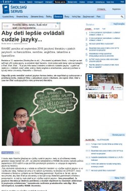 skolskyservis.sk – 14. 9. 2016: Aby deti lepšie ovládali cudzie jazyky... 