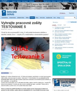 skolskyservis.sk – 20. 10. 2015: Vyhrajte pracovné zošity Testovanie 5