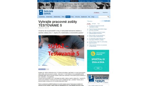 skolskyservis.sk – 20. 10. 2015: Vyhrajte pracovné zošity Testovanie 5