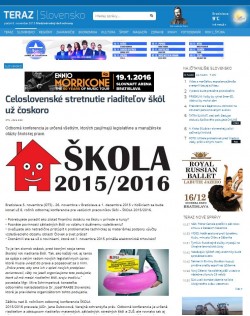 teraz.sk – 5. 11. 2015: Celoslovenské stretnutie riaditeľov škôl už čoskoro