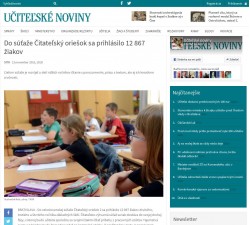 ucn.sk – 13. 11. 2015: Do súťaže Čitateľský oriešok sa prihlásilo 12 867 žiakov