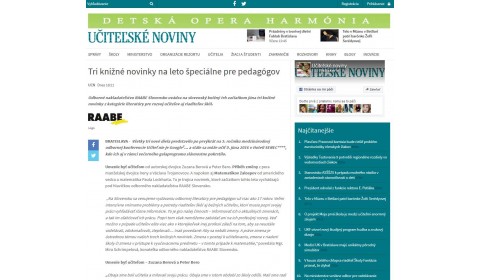 ucn.sk – 14. 6. 2016: Tri knižné novinky na leto špeciálne pre pedagógov 
