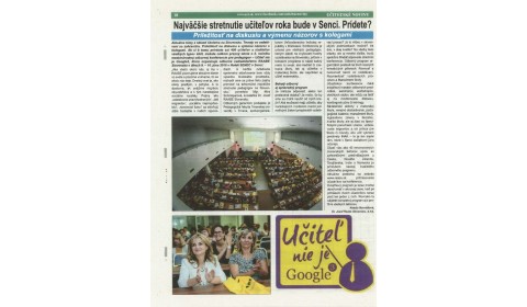 Učiteľské noviny – 5/2016: Najväčšie stretnutie učiteľov roka bude v Senci. Prídete?
