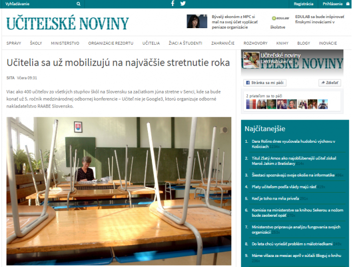 ucn.sk – 12. 5. 2016: Učitelia sa už mobilizujú na najväčšie stretnutie roka 