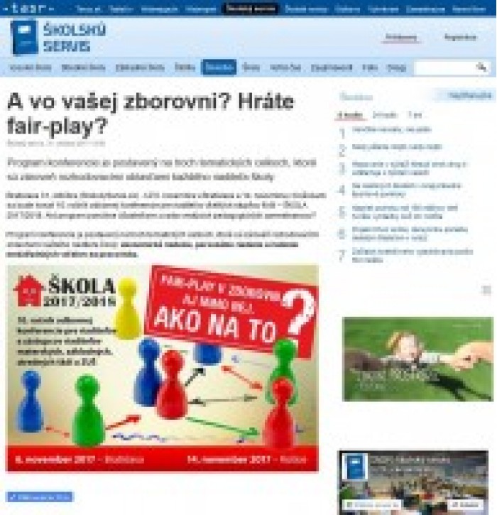 www.skolskyservis.sk – 31. 10. 2017: A vo vašej zborovni? Hráte fair-play?