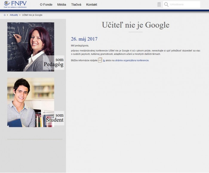 fnpv.sk – 26. 5. 2017: Učiteľ nie je Google 4 