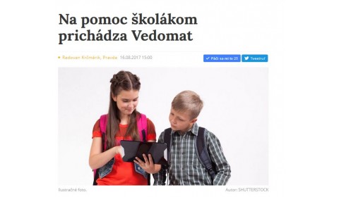 www.pravda.sk – 16. 8. 2017: Na pomoc školákom prichádza Vedomat