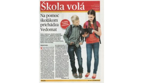 denník Pravda – 16. 8. 2017: Na pomoc školákom prichádza Vedomat