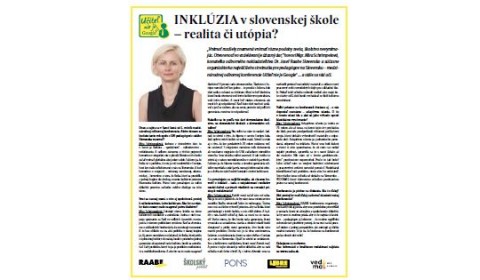 Pravda – 15. 6. 2017: INKLÚZIA v slovenskej škole – realita či utópia? 