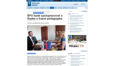 skolskyservis.sk – 26. 5. 2017: ŠPÚ bude spolupracovať s Raabe a Expol pedagogika  