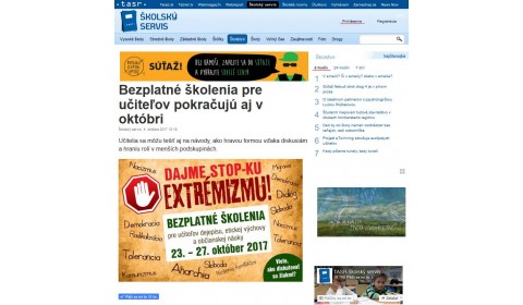 www.skolskyservis.sk – 4. 10. 2017: Bezplatné školenia pre učiteľov pokračujú aj v októbri 