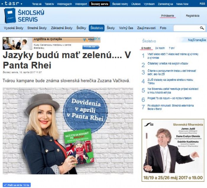 skolskyservis.sk – 27. 4. 2017: Jazykové kurzy a slovníky značky PONS sú už „pokrstené“ 