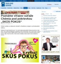 skolskyservis.sk – 22. 5. 2017: Poznáme víťazov súťaže Chémia pod pokrievkou „SKÚS POKUS“ 
