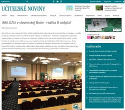 Učiteľské noviny – 26. 6. 2017: INKLÚZIA v slovenskej škole - realita či utópia? 