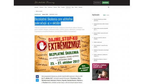 www.ucn.sk – 29. 9. 2017: Bezplatné školenia pre učiteľov pokračujú aj v októbri 