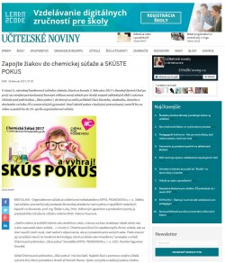 ucn.sk – 21. 5. 2017: Poznáme víťazov súťaže Chémia pod pokrievkou „SKÚS POKUS“! 