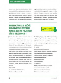 Učiteľské noviny 5/2017, strana 8-9: RAABE pozýva na 6. ročník medzinárodnej odbornej konferencie pre pedagógov 