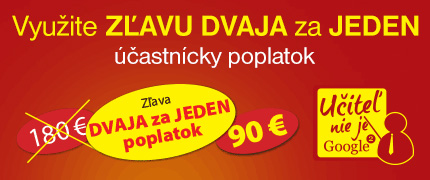 Využite zľavu DVAJA za JEDEN